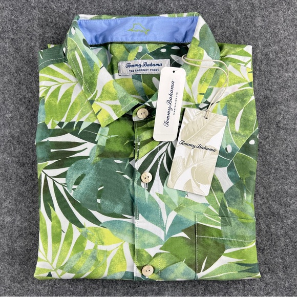 Tommy Bahama NWT $128 Coconut Point Palma Fresca Large Dark Monstera - Picture 2 of 16